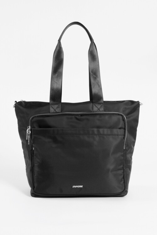 Bolso con múltiples bolsillos negro