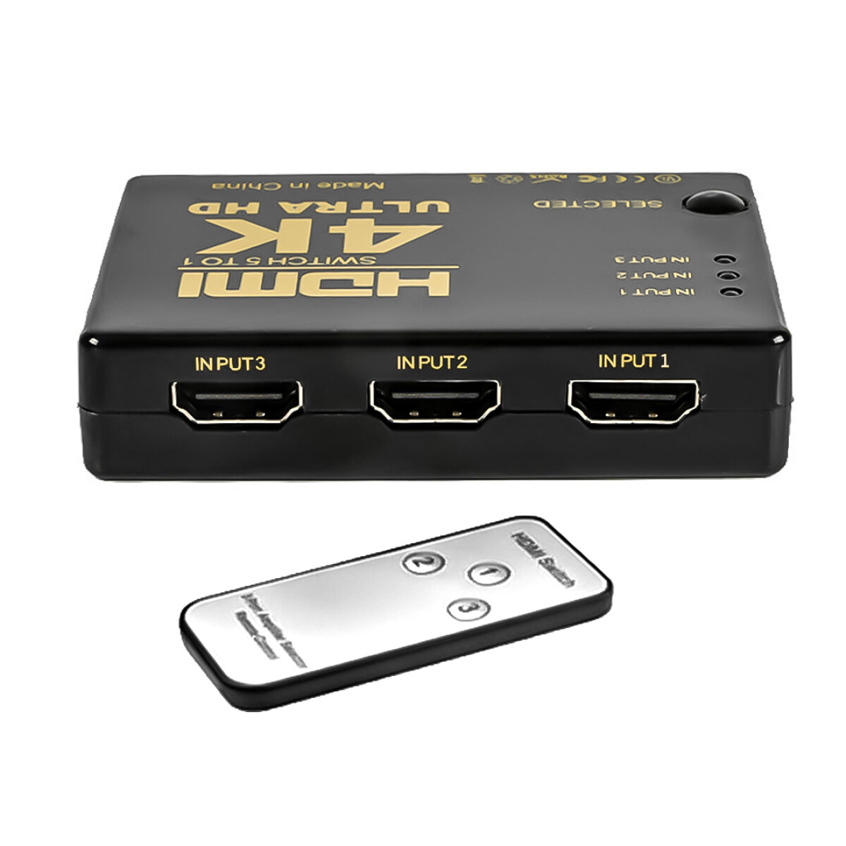 Switch HDMI UHD 4k con Control de 3 Puertos 
