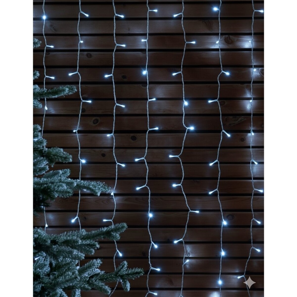 GUIA LUCES CORTINA 200 LED FIJAS FRIA 2.MT X1MT DE CAIDA. C/T. 