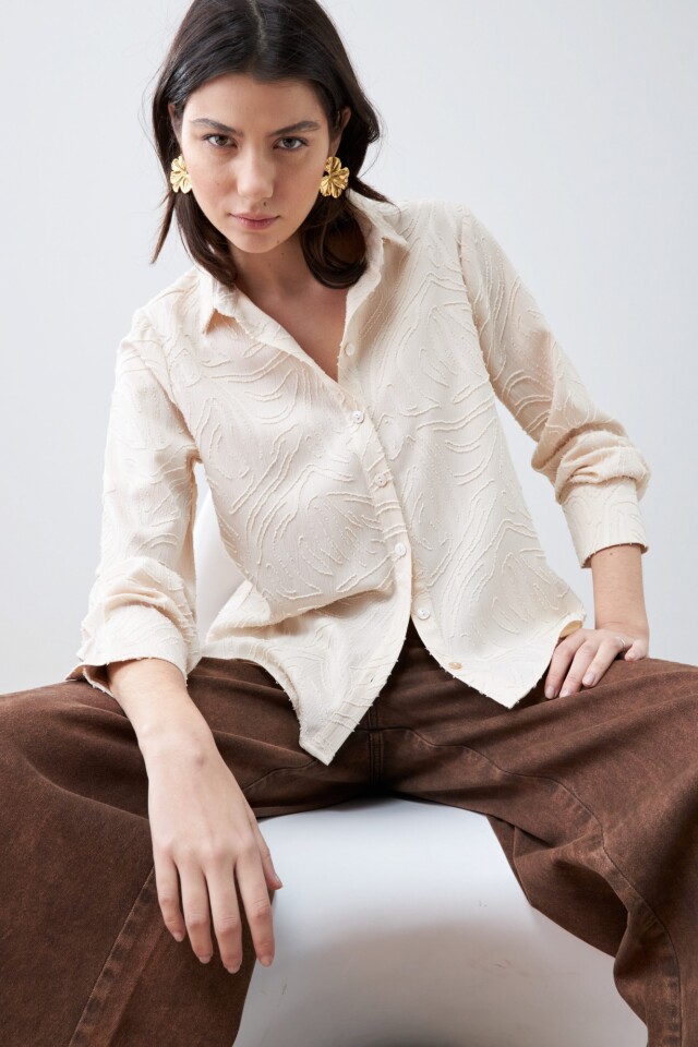 Camisa fantasía beige