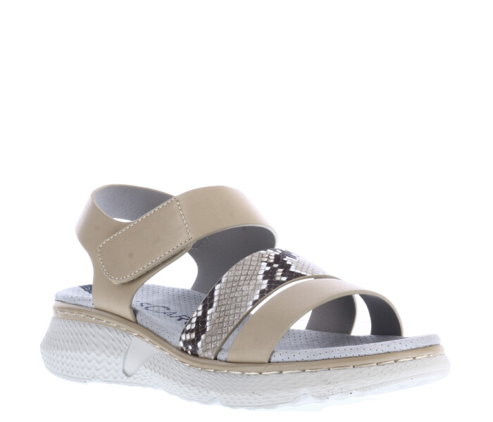 Sandalia CADY con materiales combinados y tobille Beige