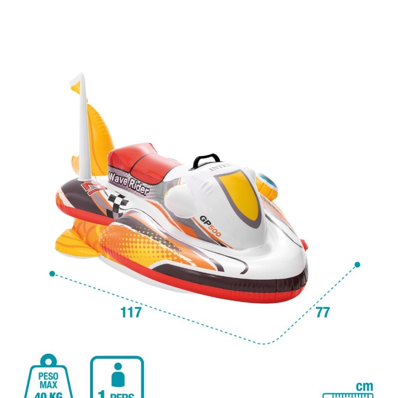 INTEX MOTO DE AGUA INFANTIL INFLABLE GP500 BASE ANCHA Intex Moto De Agua Infantil Inflable Gp500 Base Ancha