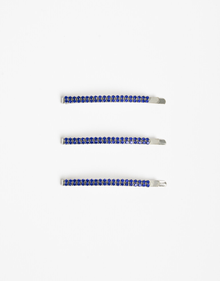 Horquillas con Accesorios Strass Set De 3 Horquillas Con Strass. - Azul Noche