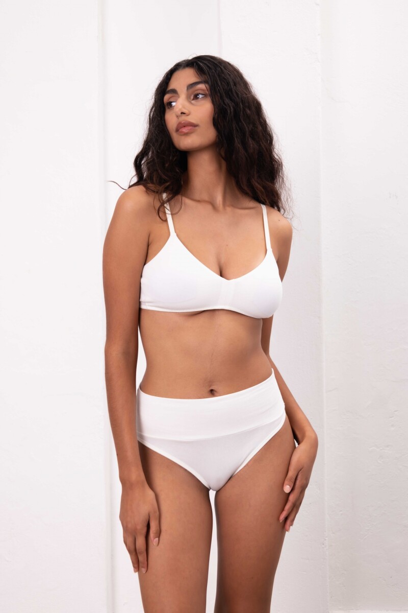 Culotte Gracia – Algodón suave con faja en cintura, calce delicado - Crema 