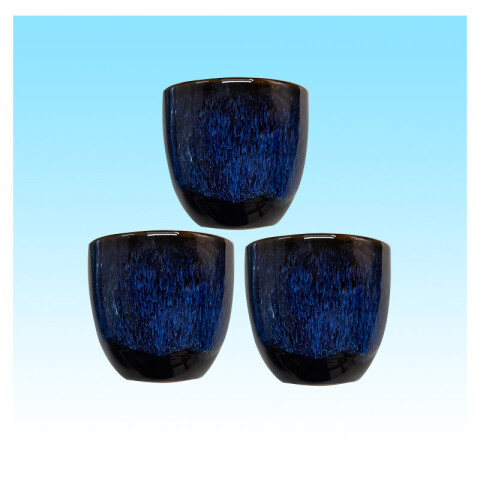 Taza de cerámica azul sin asa 6x6,6cm Taza De Cerámica Azul Sin Asa 6x6,6cm