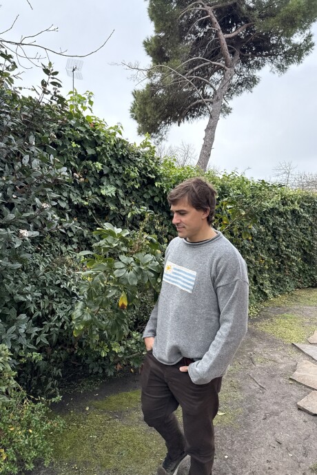 Flag Wool Sweater Men Gris