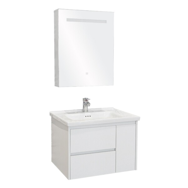 CONJUNTO MUEBLE DE BAÑO SUSPENDIDO MODELO NS-B4-60 / MUEBLE+BACHA+BOTIQUIN CON ESPEJO Y LUZ Conjunto Mueble De Baño Suspendido Modelo Ns-b4-60 / Mueble+bacha+botiquin Con Espejo Y Luz