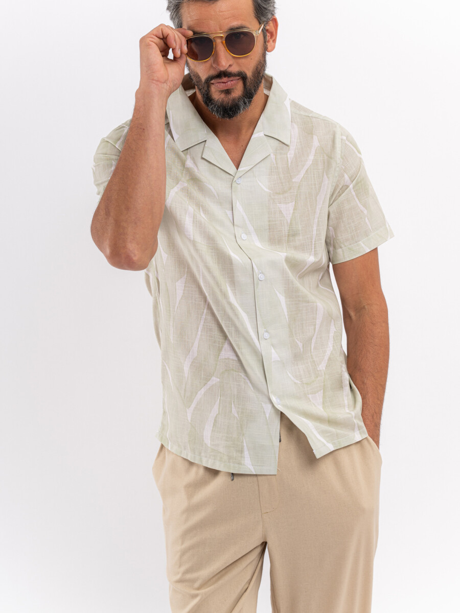 Camisa m/c rustica - verde claro 