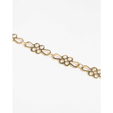 Pulsera Flexible Metal Flores Dorado