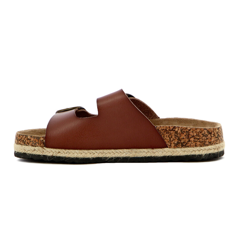 Sandalias Mujer Darkness Dos Tiras Con Hebillas Beige