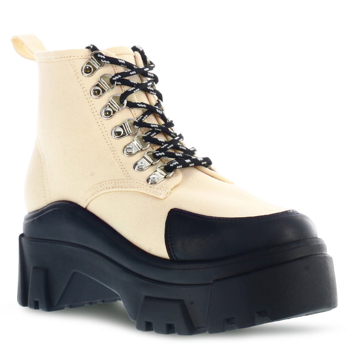 Bota de Mujer Miss Carol LAGOA acordonada de canvas - Beige 
