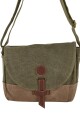 Morral con solapa Verde con Marrón