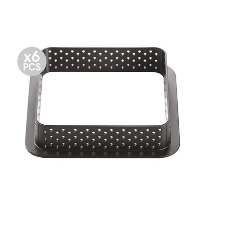 Molde para tarta microperforado cuadrado por 6 unidades Molde para tarta microperforado cuadrado por 6 unidades