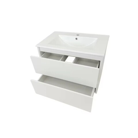 Mueble de baño suspendido Blanco 60 cm con bacha de loza Mueble De Baño Suspendido Blanco 60 Cm Con Bacha De Loza