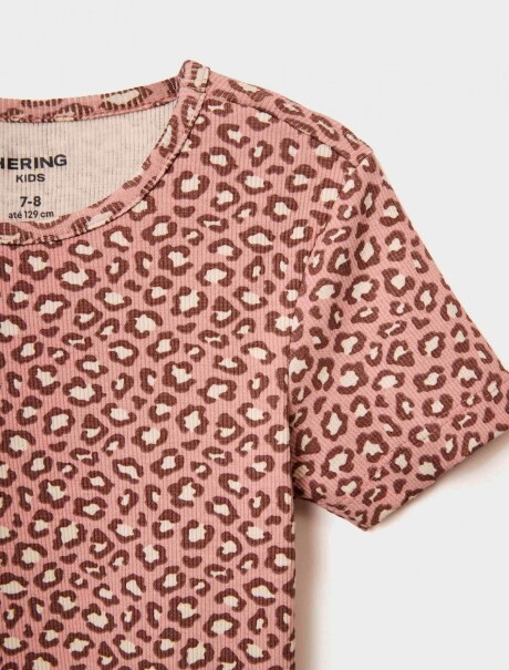 BLUSA CON ESTAMPADO EN TELA ACANALADA ROSADO