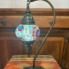 Lámpara vitraux de mesa cuello de cisne Azul y Rojo TM12 Modelo 2