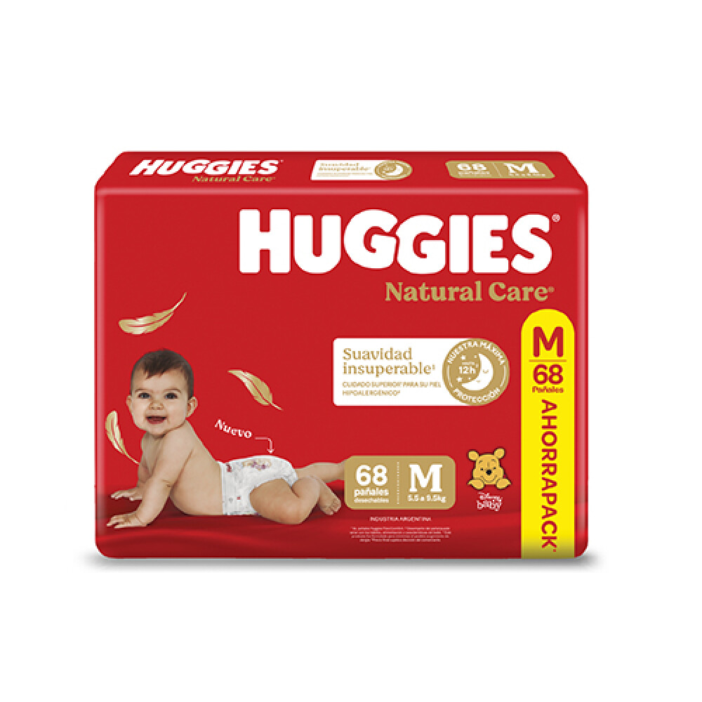 HUGGIES NAT CARE SUPREME M 68 UN única