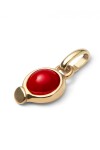 CHARM BAÑADO EN ORO 18K CON PIEDRA ROJA. Charm