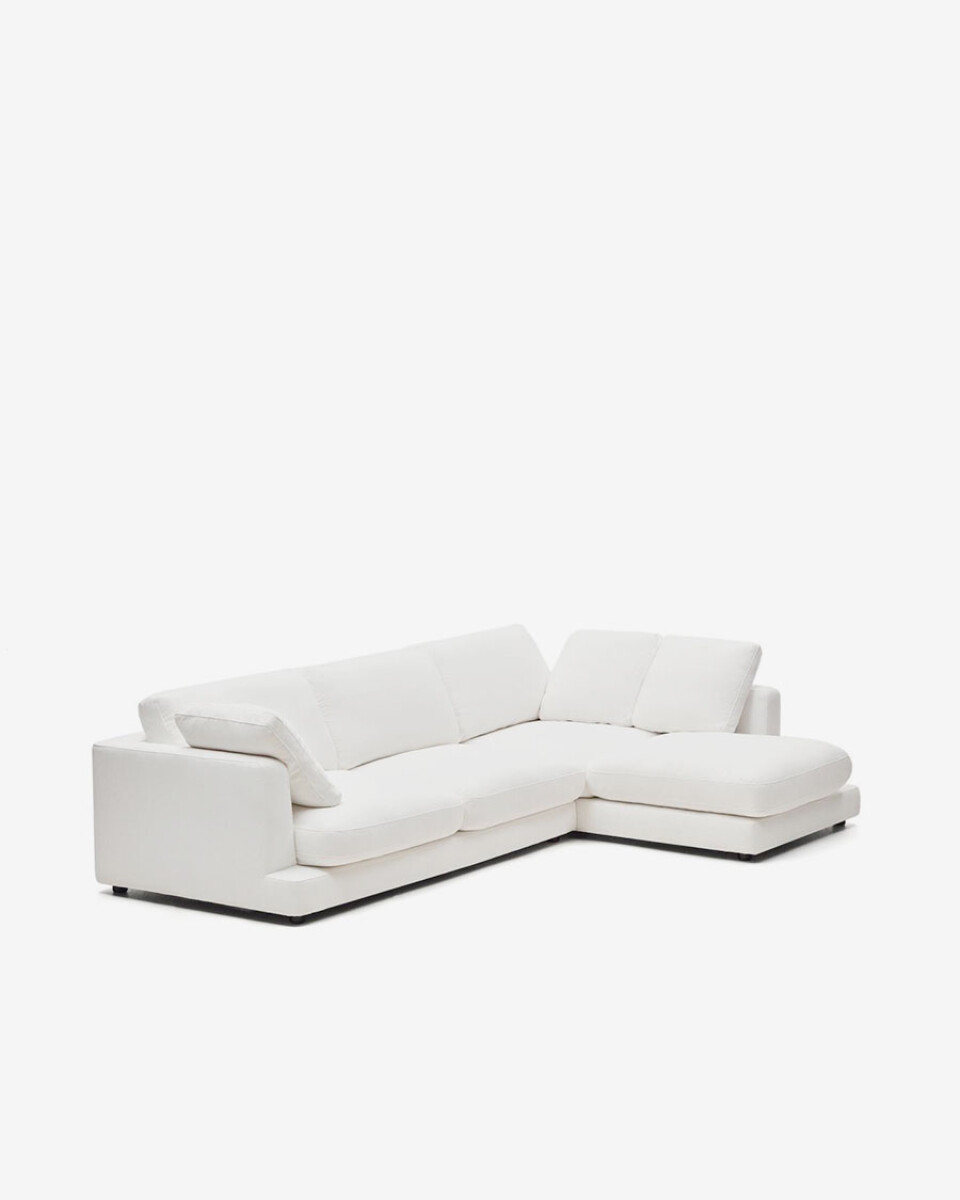 Sofá Gala 4 plazas con chaise longue - derecho blanco 300 cm 