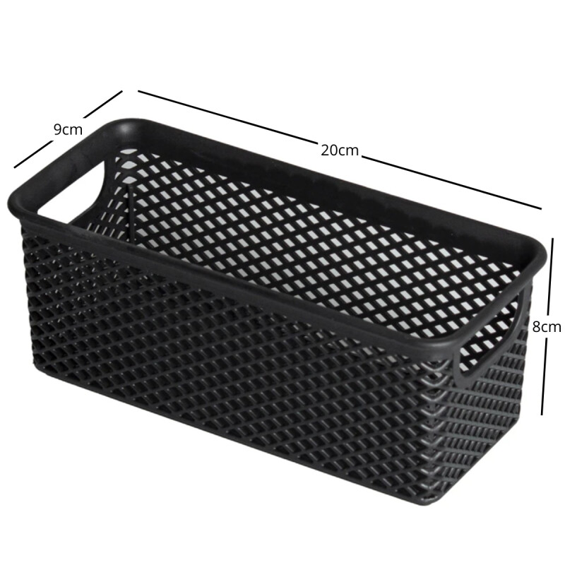 Cesto organizador calado línea rectangular P NEGRO