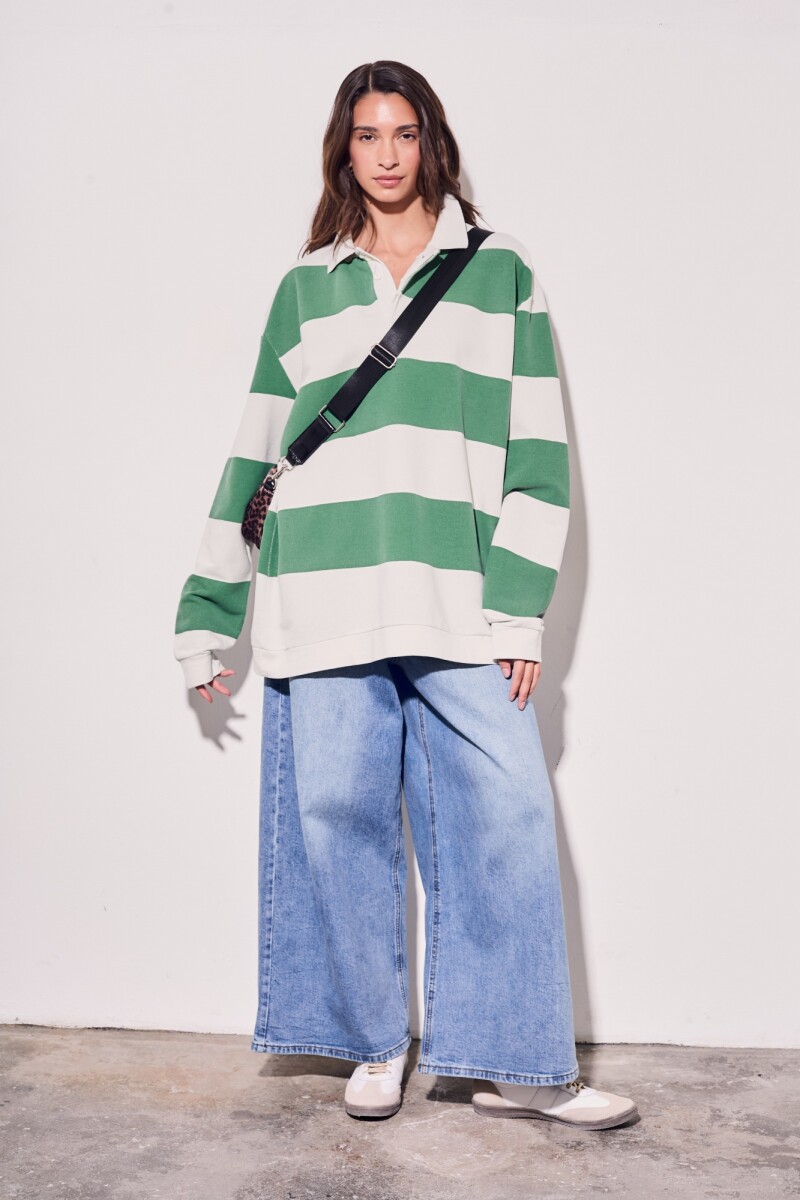 Sweater Polo Rayas Verde