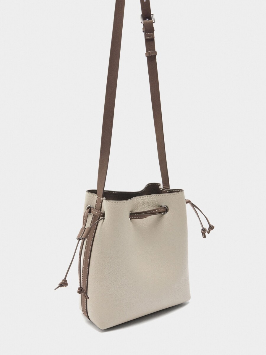 Bolso Bandolera Con Cordón crudo