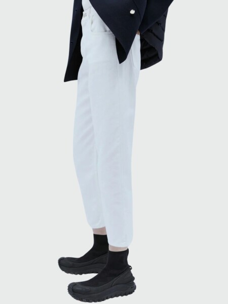 Moncler -Pantalón de tiro alto y corte recto, Moncler Negro
