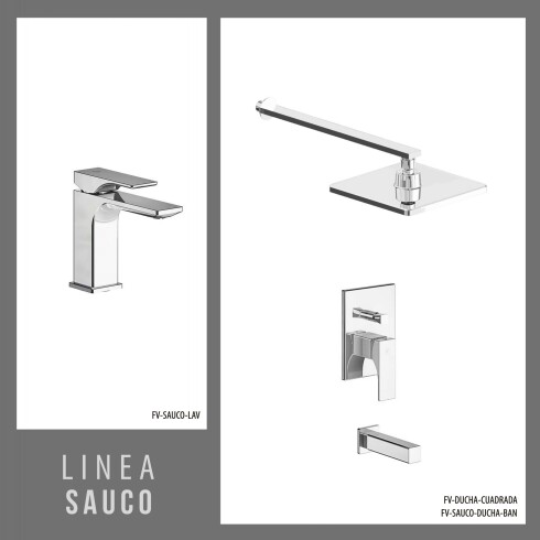 Juego De Griferia Incluye Ducha Embutida,Brazo Y Roseta,Lavatorio Bajo Marca Fv Linea Sauco 000