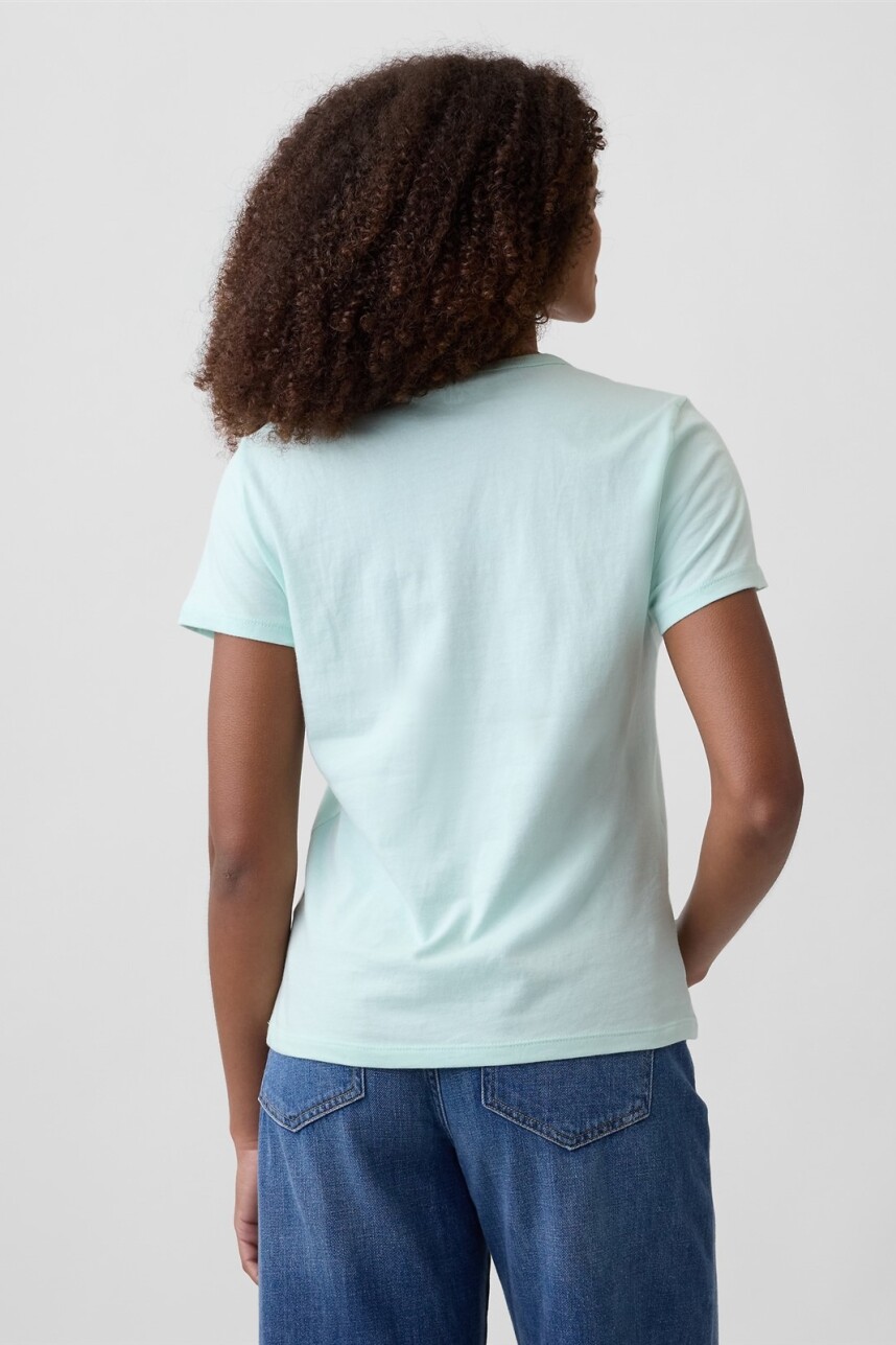 Remera Gràfico Manga Corta Mujer Crystal Mint