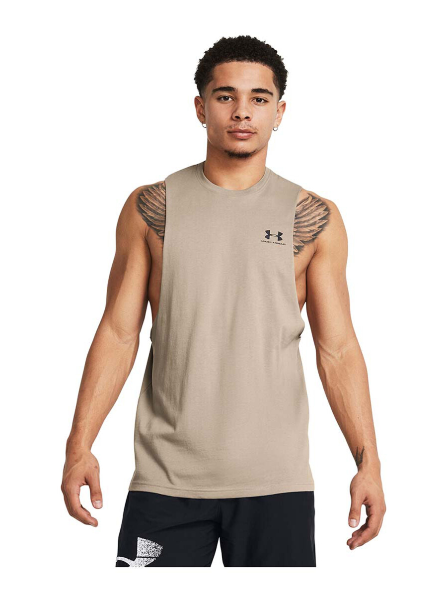 Musculosa Under Armour de Hombre - 1329286-203 - Beige-negro 