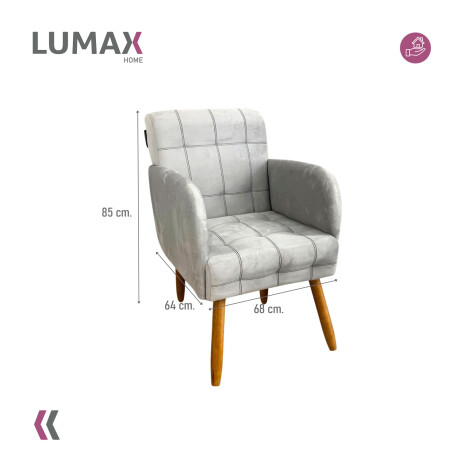 Pack x2 Sillón poltrona 1 cuerpo Lumax Maya nórdico de tela Granito