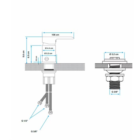 Grifería de bidet Monocomando con transferencia Alassio Cromo Grifería De Bidet Monocomando Con Transferencia Alassio Cromo