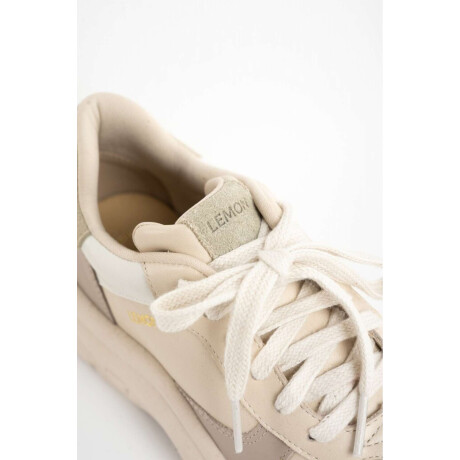 Zapatilla Cuero Combinada Nacar