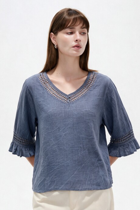 Blusa Surnia Azul Piedra