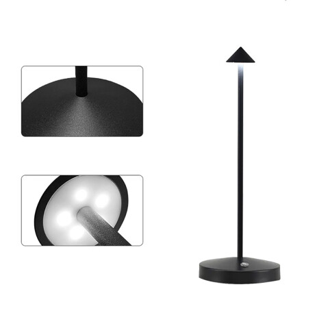 LAMPARA DE MESA ARROW RECARGABLE DIMM Lámpara de Mesa Arrow Recargable Dimerizable Negra