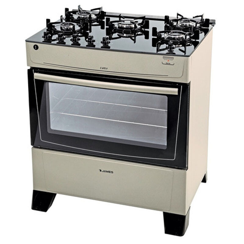 COCINA JAMES A GAS TITANIUM CON MESADA DE VIDRIO NEGRO C 695 V COCINA JAMES A GAS TITANIUM CON MESADA DE VIDRIO NEGRO C 695 V