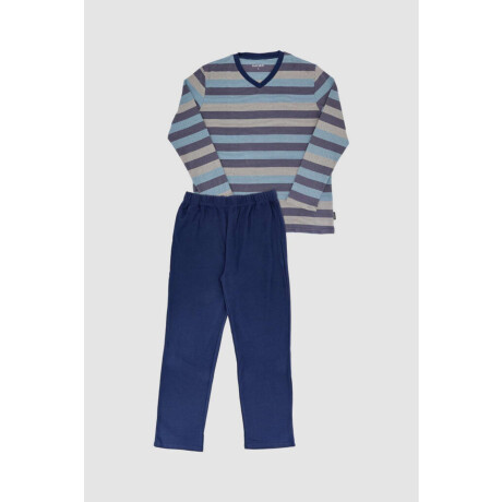67-1821 pijama de rayas Azul