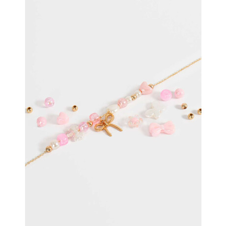 Collar Infantil Moño Y Perlas Dorado