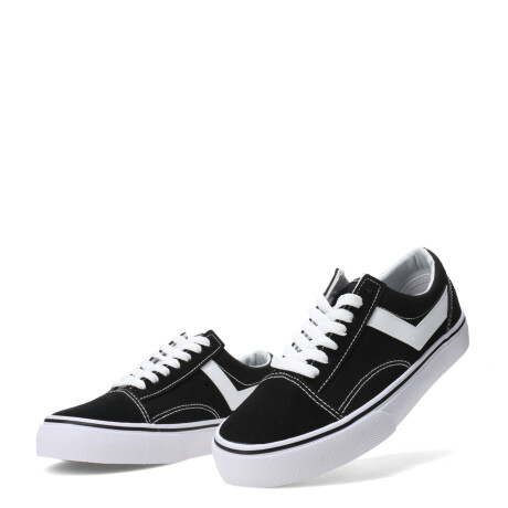 Championes Unisex PONY Championes Casual Lona Gamuza Negro - Blanco