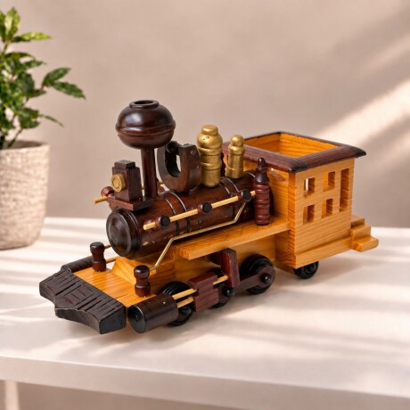 Tren Locomotora Decorativo de Madera Estilo Vintage Tren Locomotora Decorativo de Madera Estilo Vintage