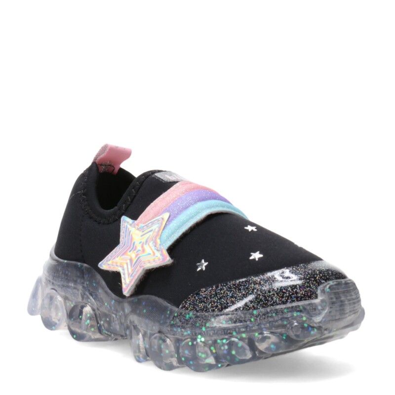 Championes Infantiles Bibi Roller Celebration Luces Negro - Multicolor