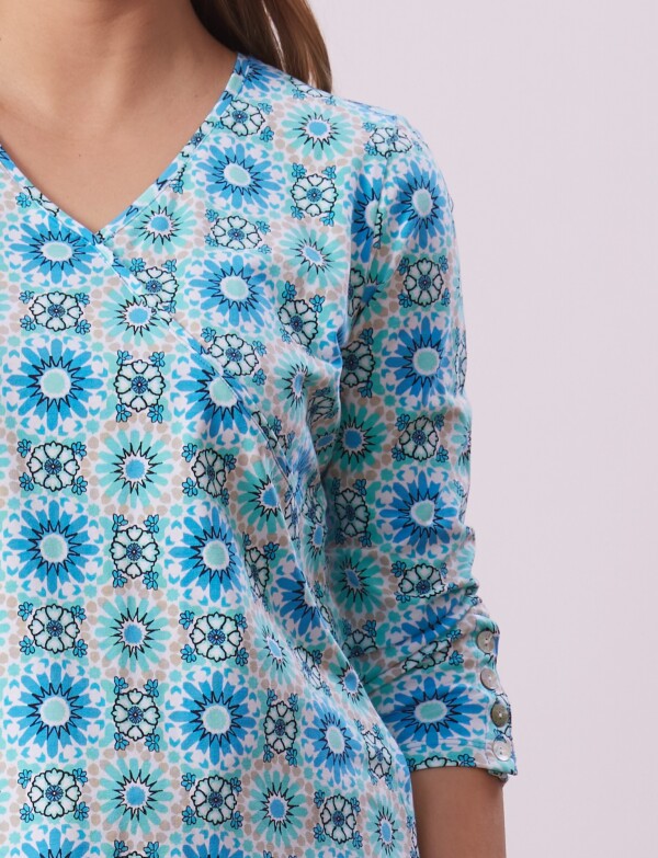 Blusa Algodon VERDE/MULTI