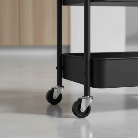 Carrito Organizador Multiuso C/Mesa 3Niv Con Ruedas 360 Negro