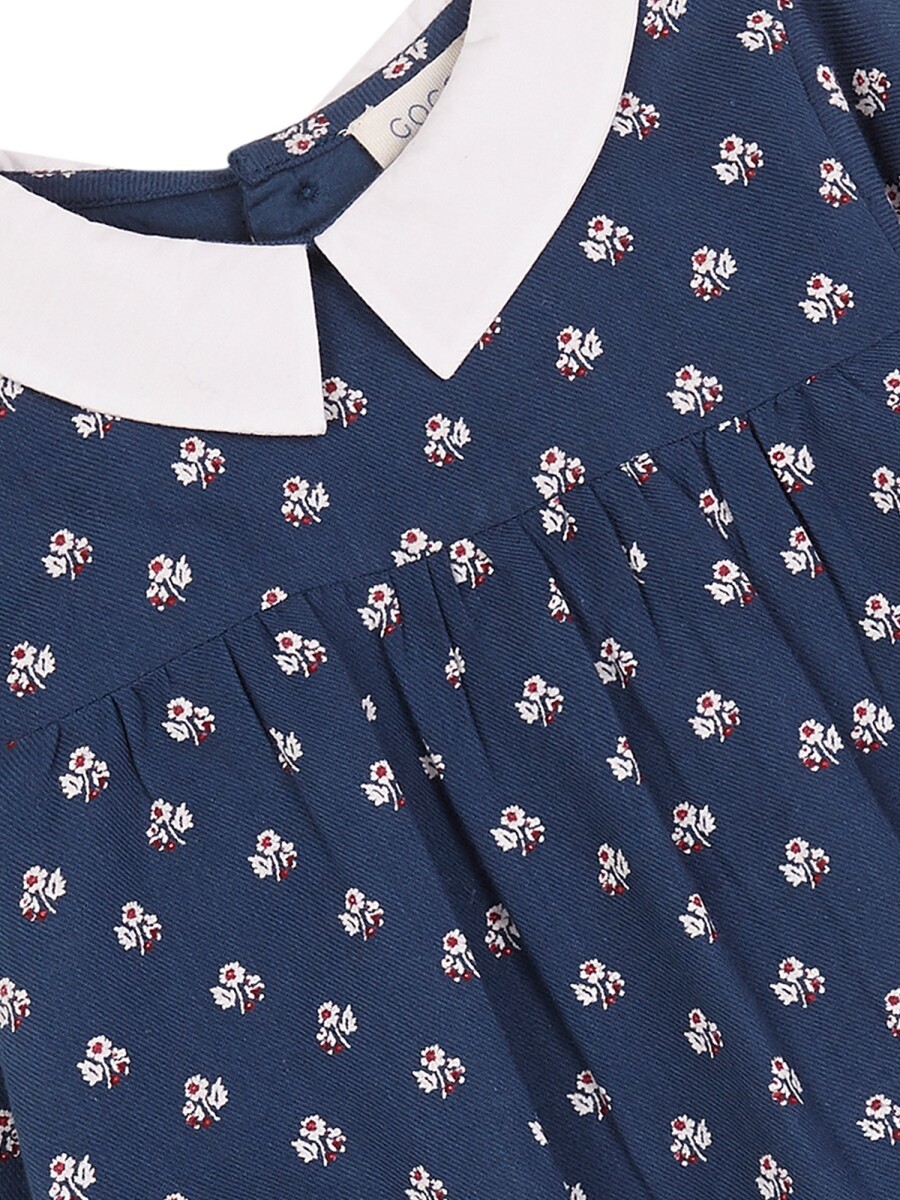 Rana Estampada Azul Medio Oscuro