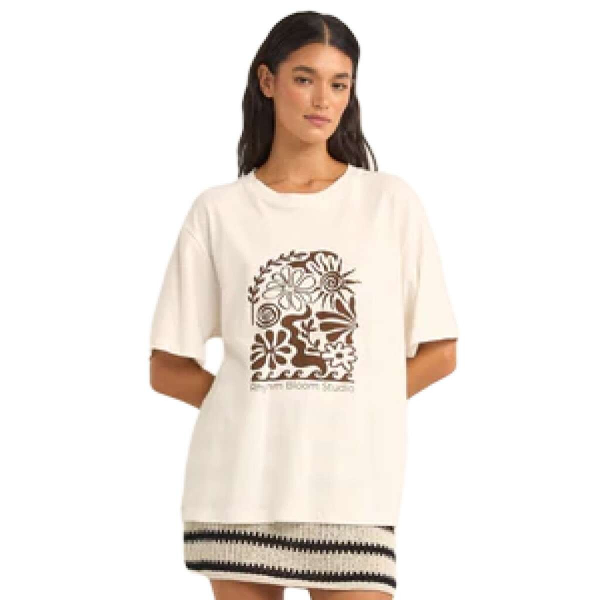 Remera Rhythm Bloom Studio Oversized - Crema 