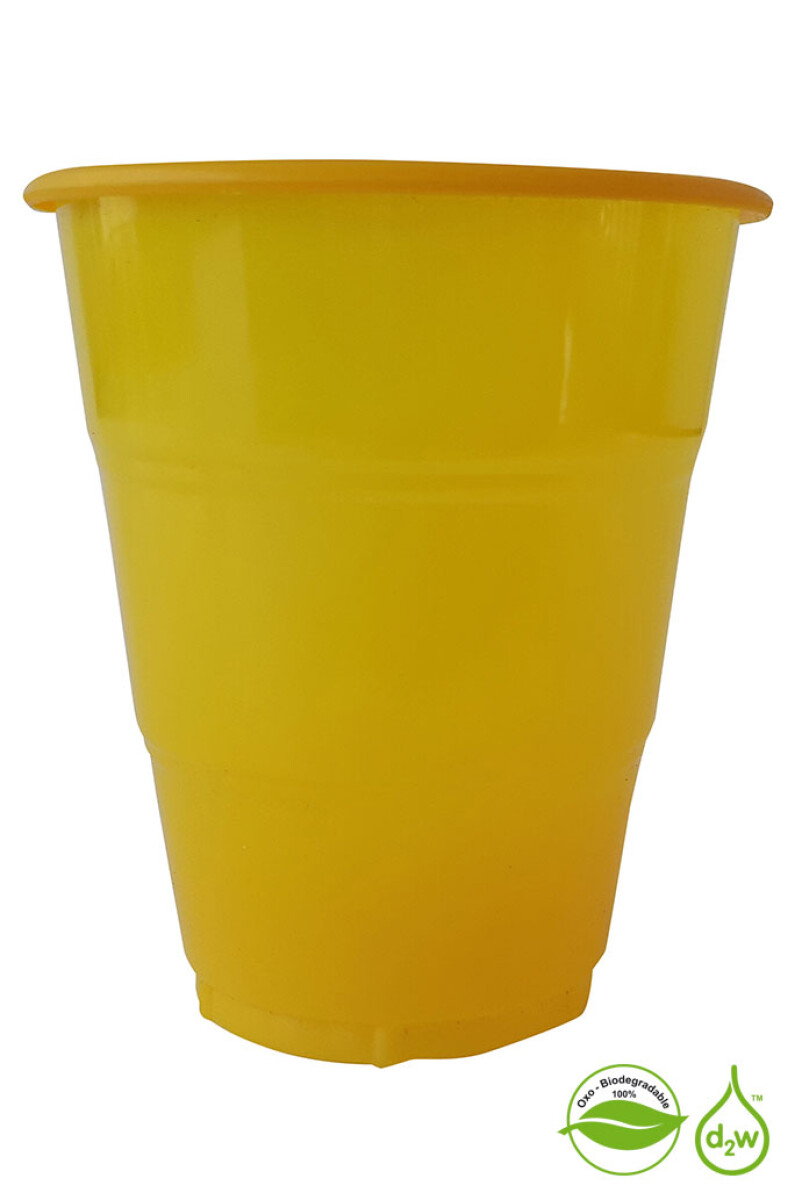 Vaso Biodegradable 210ml x10 - Amarillo 