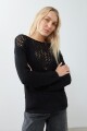 Sweater cinta calado negro