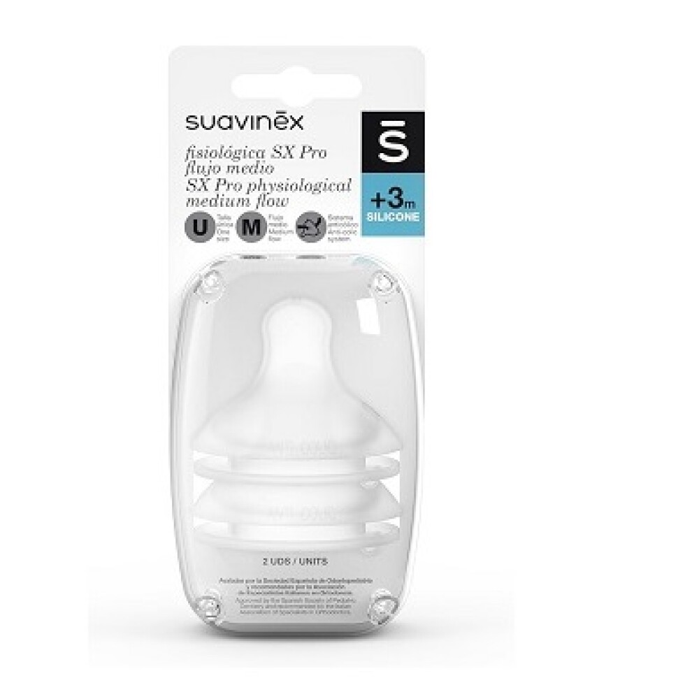 Set Tetina Fisiológica Suavinex Talle 3+ Flujo M