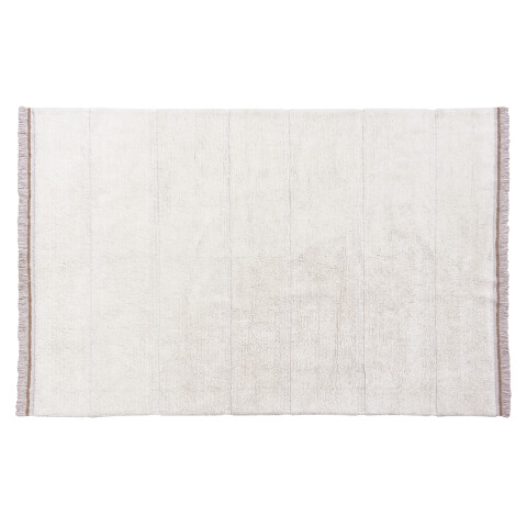 Alfombra lavable de lana Steppe Blanca - L
