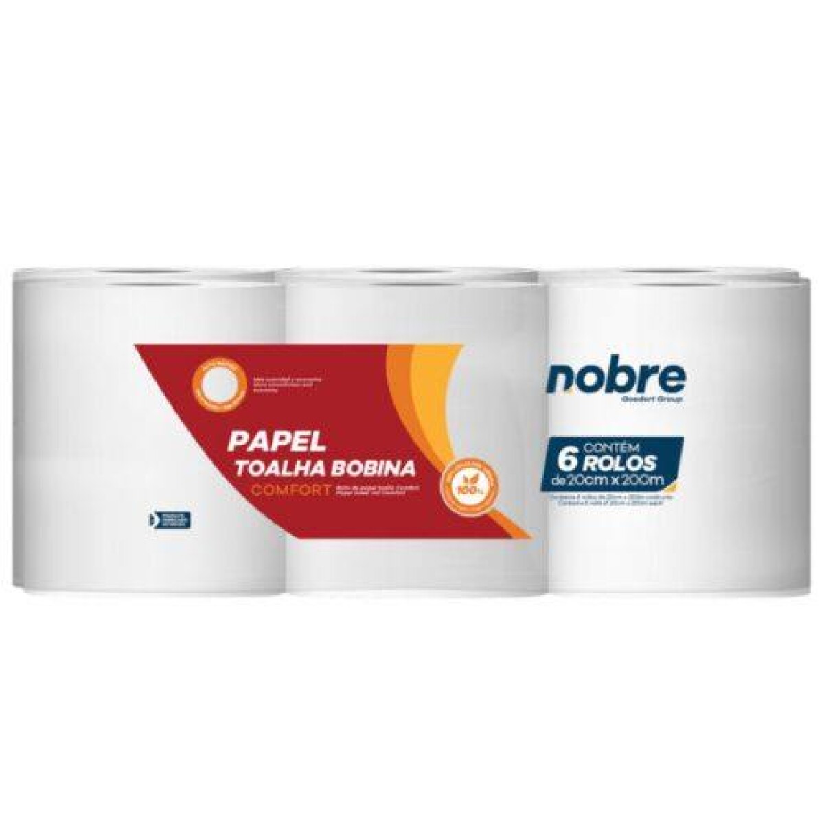 TOALLA DE PAPEL EN ROLLO PREMIUM 200MT, 6 ROLLOS 